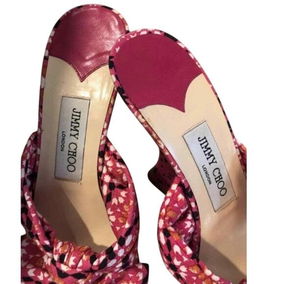 Jimmy Choo Sz 38.5 (8 - 8.5 US)  Magenta Pink Wedge Heel Sandals EUC - Picture 7 of 12